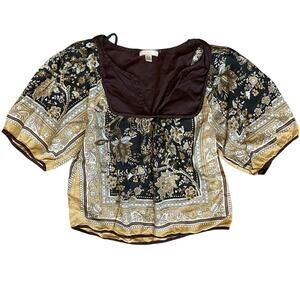 Vintage Boho Earthy Y2k Fairycore Blouse Top Shirt 90s